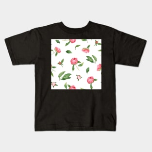 Romantic watercolor Peonies Kids T-Shirt